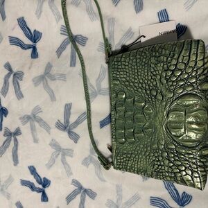 Brahmin Olive Crocodile Embossed Clutch